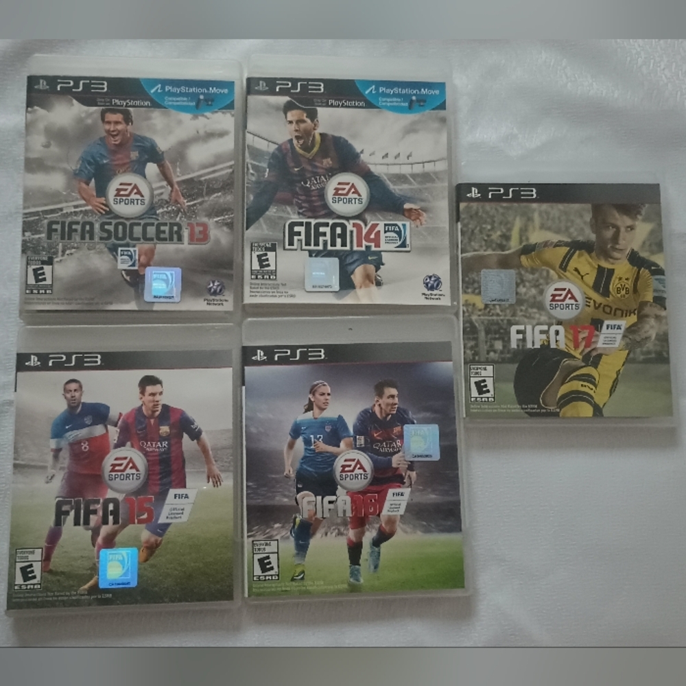 Lot Of 5 PS3 Games FIFA Soccer 2013/2014/2015/2016 & 2017 Pre-owned